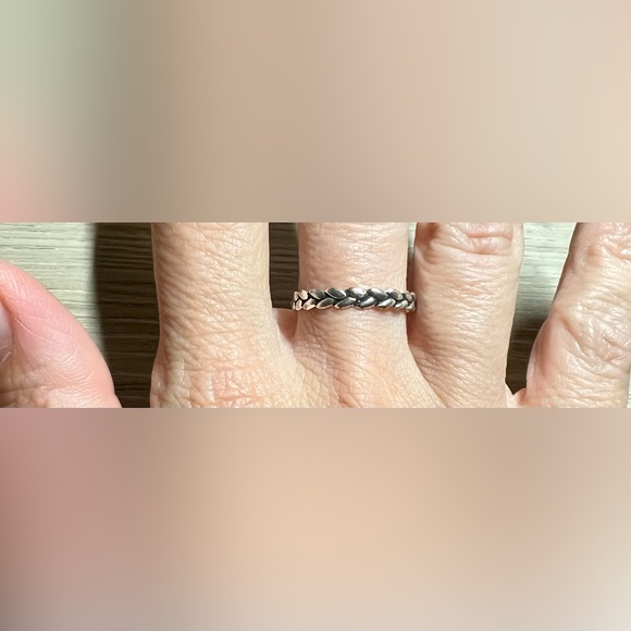 Vintage Designer Signed IBB Sterling Silver Wheat Ring, Size 8.5, 1.4g - Picture 6 of 7